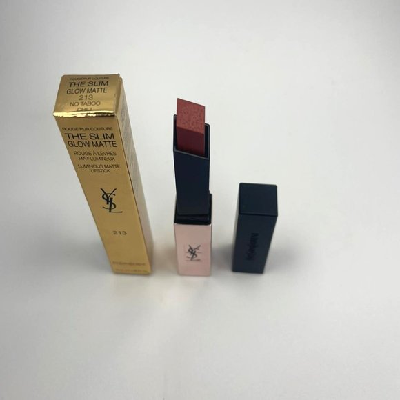YSL The Slim Glow Matte Lipstick 213 No Taboo Chili BRAND NEW - Picture 4 of 4